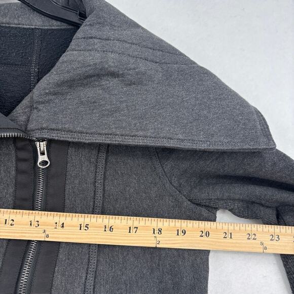Lululemon Virasana Blanket Wrap Jacket Size 10 Heathered Charcoal Oversized Boxy - Picture 13 of 14